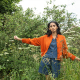 Sugi Organic Cotton Cardigan in Brick