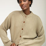 Sugi Organic Cotton Cardigan in Taupe