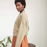 Sugi Organic Cotton Cardigan in Taupe