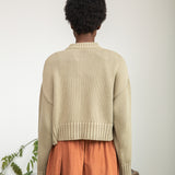 Sugi Organic Cotton Cardigan in Taupe