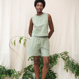 Sylvia Organic Cotton Felpe Short in Pistachio