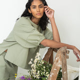 Taya Organic Cotton Felpe Trouser in Pistachio