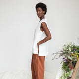 Wren-May Linen Vest in Snow White