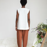 Wren-May Linen Vest in Snow White