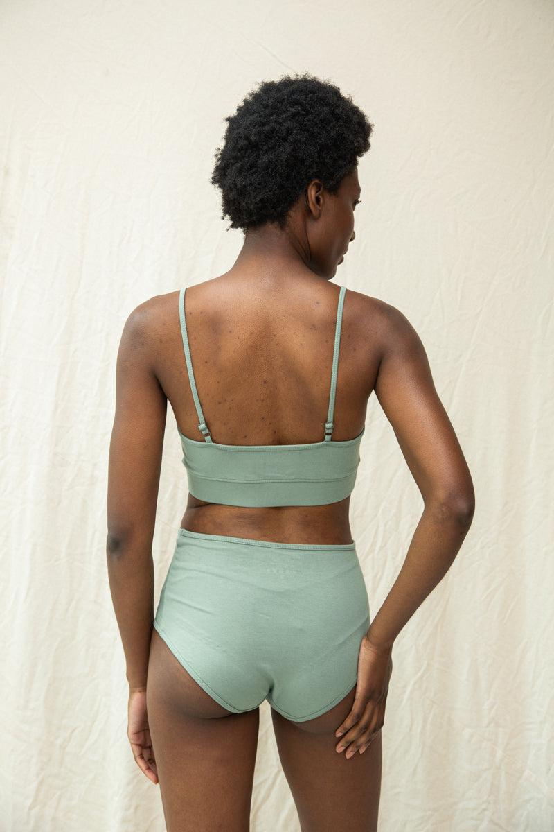 Yoka Bamboo & Organic Cotton Blend High Waist Briefs in Pistachio