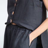 Zoya-May Linen Trouser in Black