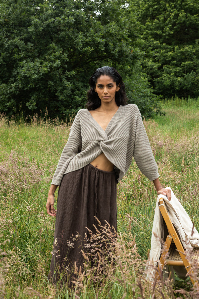 Brooke-Leigh Recycled Cotton Jumper in Natural