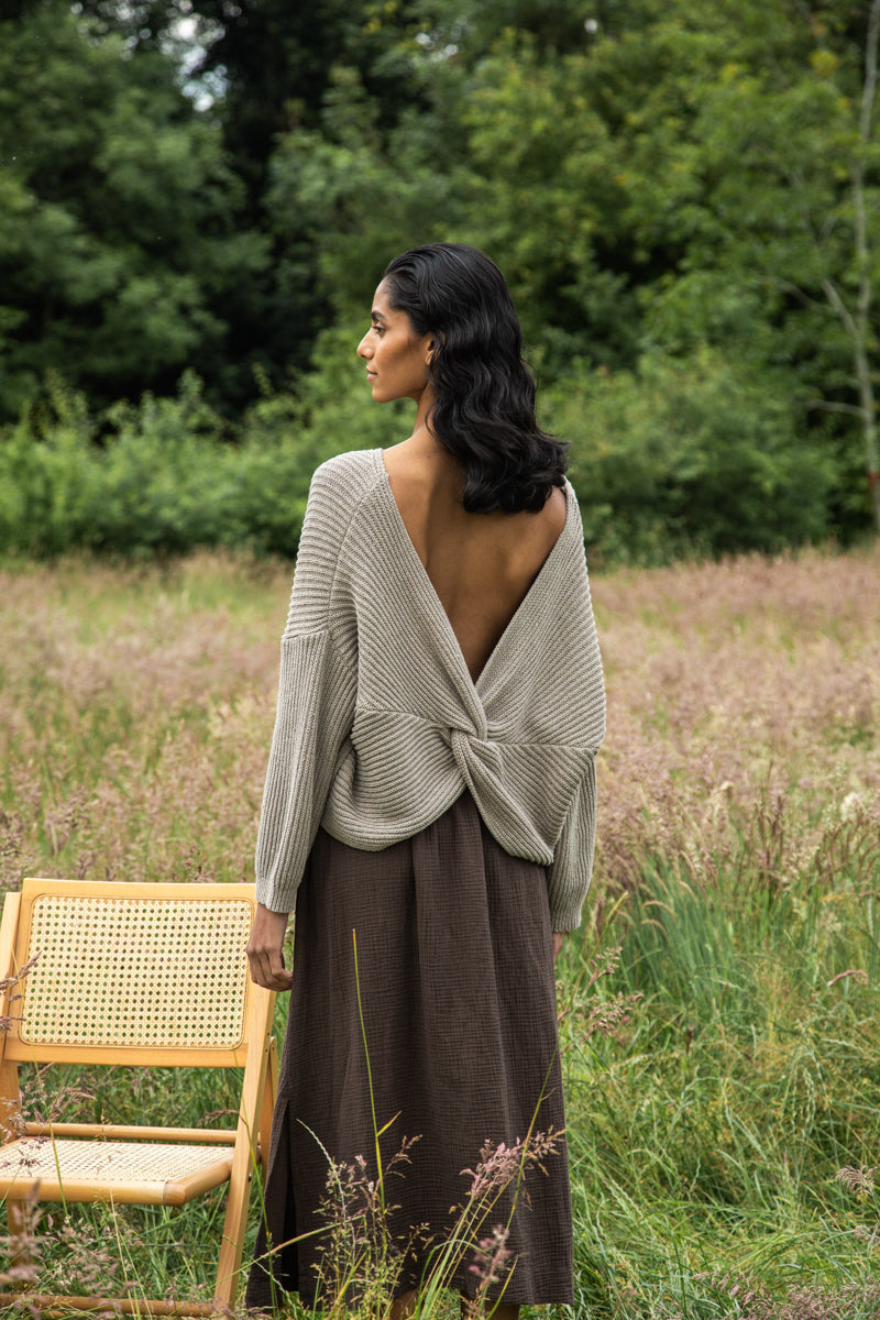 Brooke-Leigh Recycled Cotton Jumper in Natural