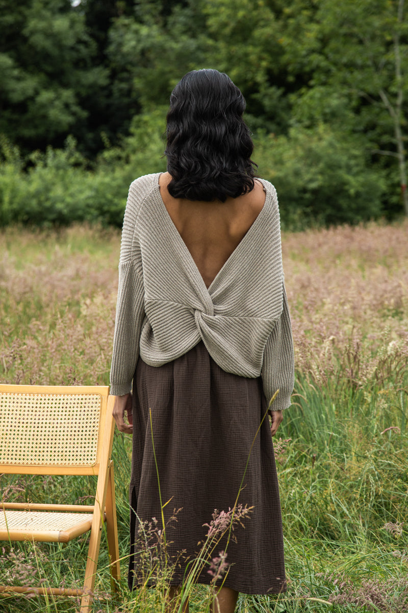 Brooke-Leigh Recycled Cotton Jumper in Natural