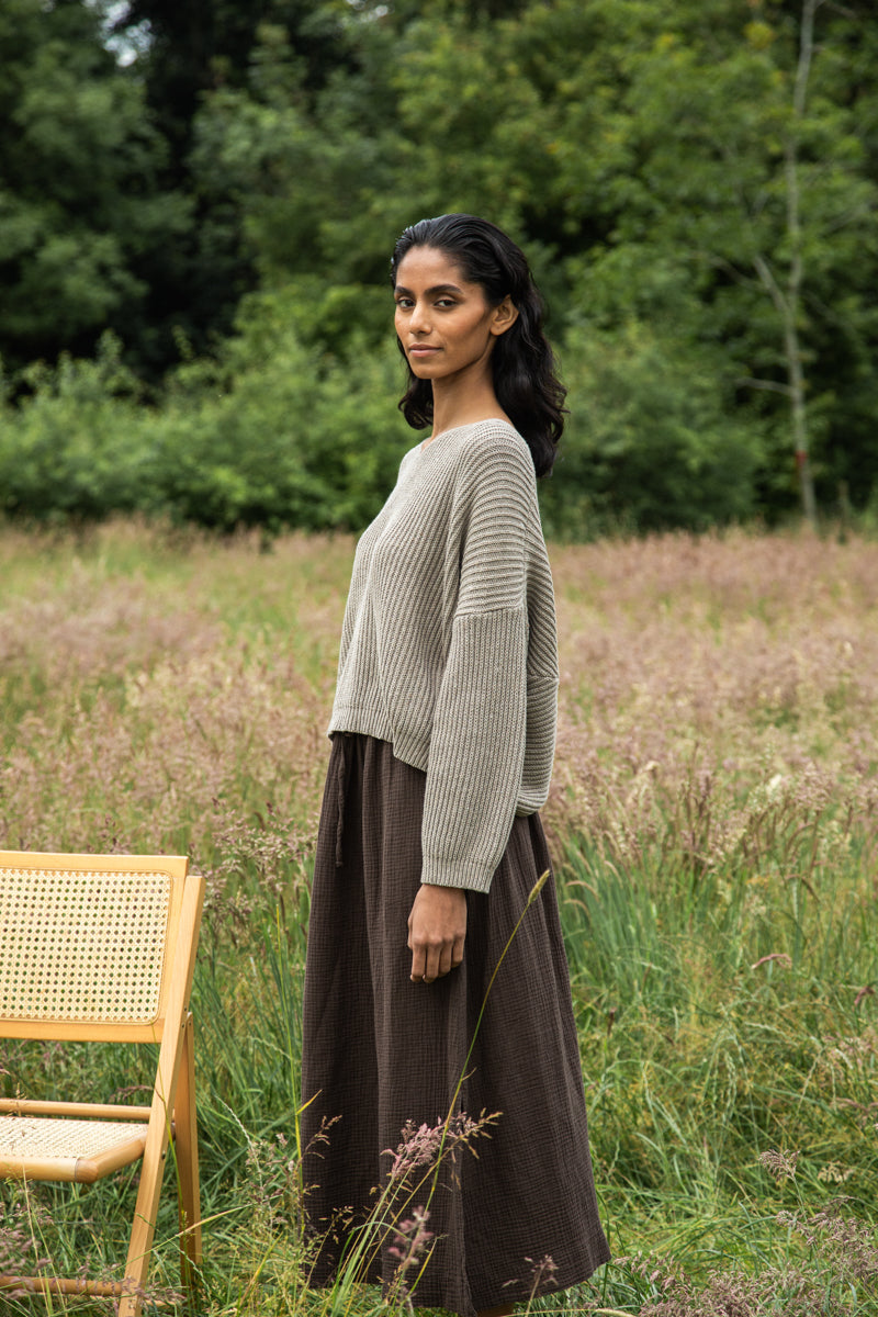 Brooke-Leigh Recycled Cotton Jumper in Natural