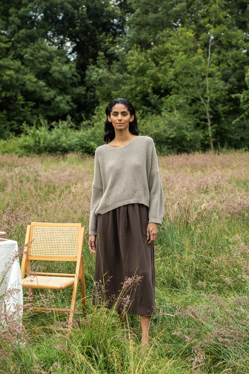 Brooke-Leigh Recycled Cotton Jumper in Natural
