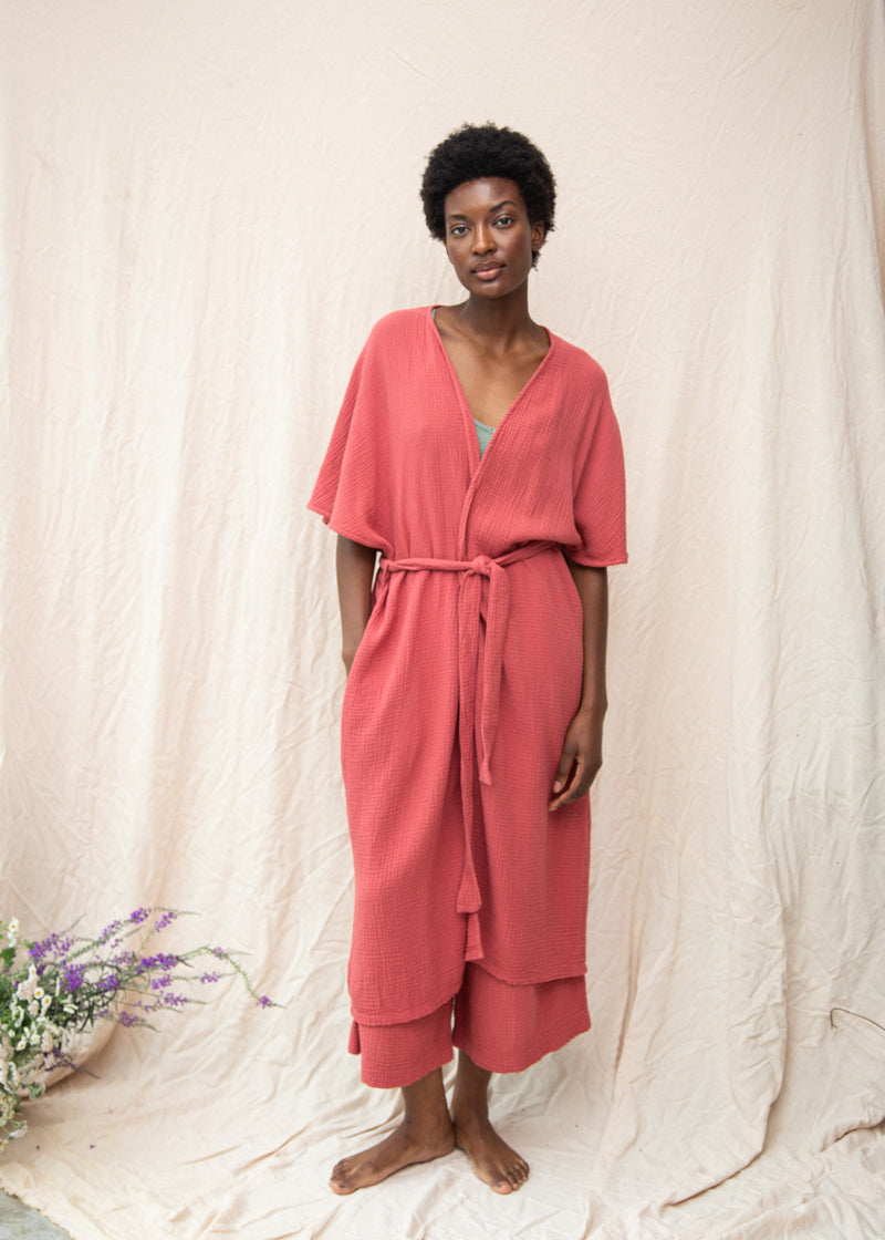 Aspyn Organic Cotton Robe in Rose