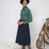 Alma Organic Cotton Corduroy Skirt in Night Sky Navy