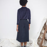 Alma Organic Cotton Corduroy Skirt in Night Sky Navy
