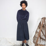 Alma Organic Cotton Corduroy Skirt in Night Sky Navy