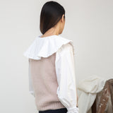 Arosa Mohair Knitted Vest in Shell Pink by HANNAH BEAUMONT