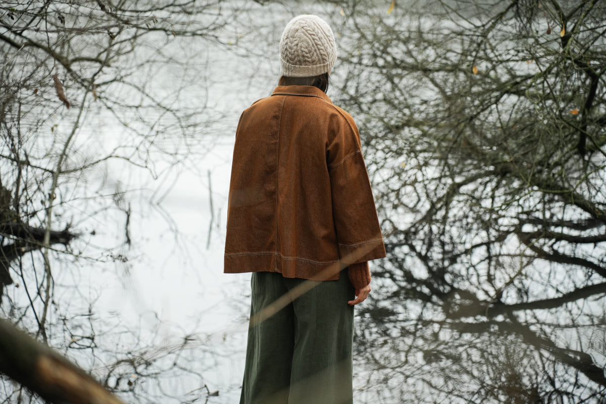 Brogan Lambswool Knitted Hat in Cream Marl