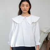 Camilla Organic Cotton Poplin Blouse in White