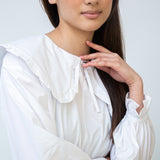 Camilla Organic Cotton Poplin Blouse in White