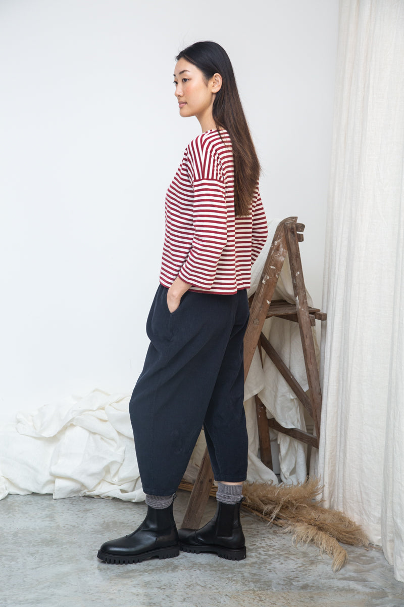 Cedar Organic Cotton Corduroy Trousers in Night Sky Navy
