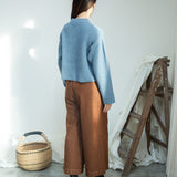 Evora-Leigh Recycled Cotton Denim Trousers in Bark Brown