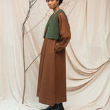 Gale-Leigh Recycled Cotton Denim Dress in Bark Brown