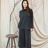 Taya Organic Cotton Felpe Trousers in Charcoal Stonewash