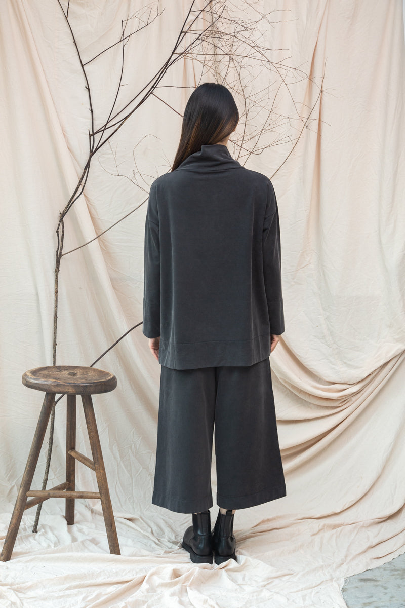 Glenn Organic Cotton Felpe Sweatshirt in Charcoal Stonewash