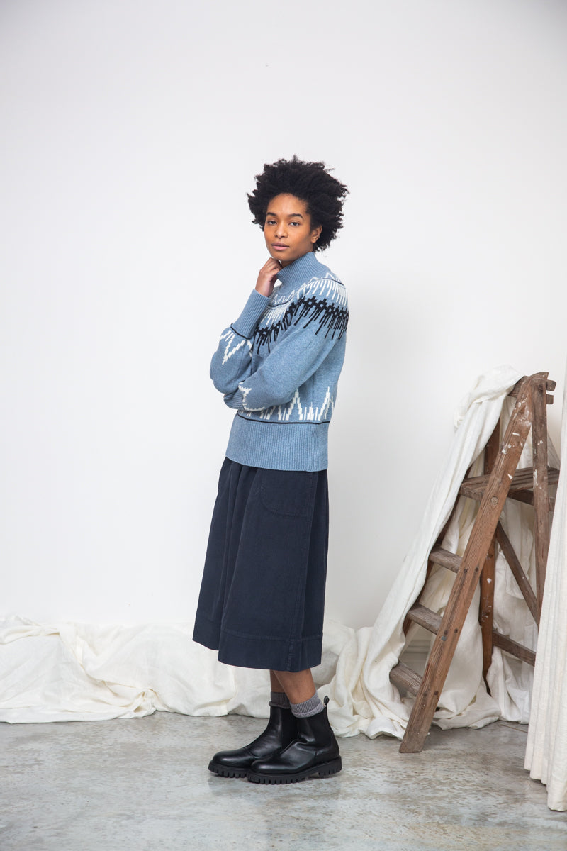 Hawthorne Recycled Wool Knitted Jumper in Sky Blue