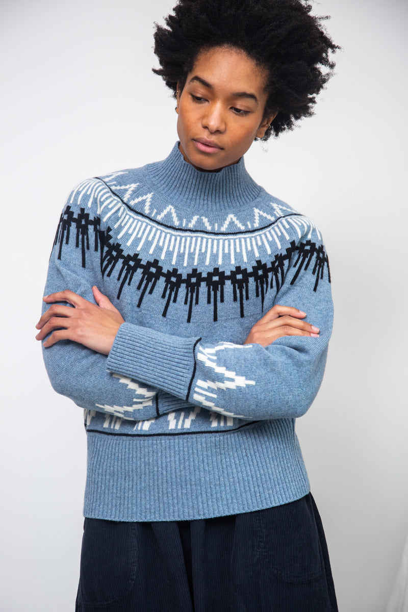 Hawthorne Recycled Wool Knitted Jumper in Sky Blue