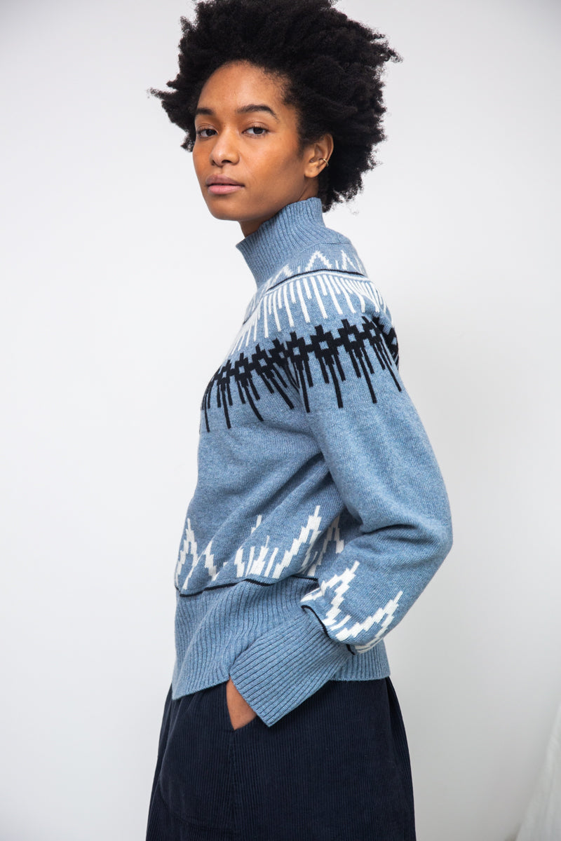 Hawthorne Recycled Wool Knitted Jumper in Sky Blue