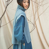 Kanon Recycled Wool Knitted Vest in Sky Blue Marl