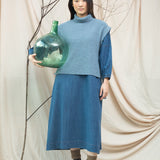 Kanon Recycled Wool Knitted Vest in Sky Blue Marl