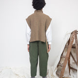 Kanon Recycled Wool Knitted Vest in Taupe Marl