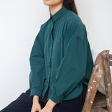 Konara Organic Cotton Jersey and Poplin Shirt in Pine