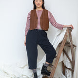 Lark-Leigh Recylced Cotton Denim Gilet in Bark Brown