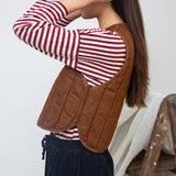 Lark-Leigh Recylced Cotton Denim Gilet in Bark Brown