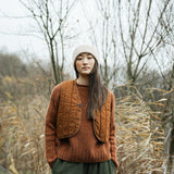 Lark-Leigh Recylced Cotton Denim Gilet in Bark Brown