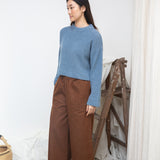 Leo Recycled Wool Knitted Jumper in Sky Blue Marl