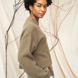 Leo Recycled Wool Knitted Jumper in Taupe Marl