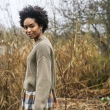 Leo Recycled Wool Knitted Jumper in Taupe Marl