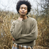 Leo Recycled Wool Knitted Jumper in Taupe Marl