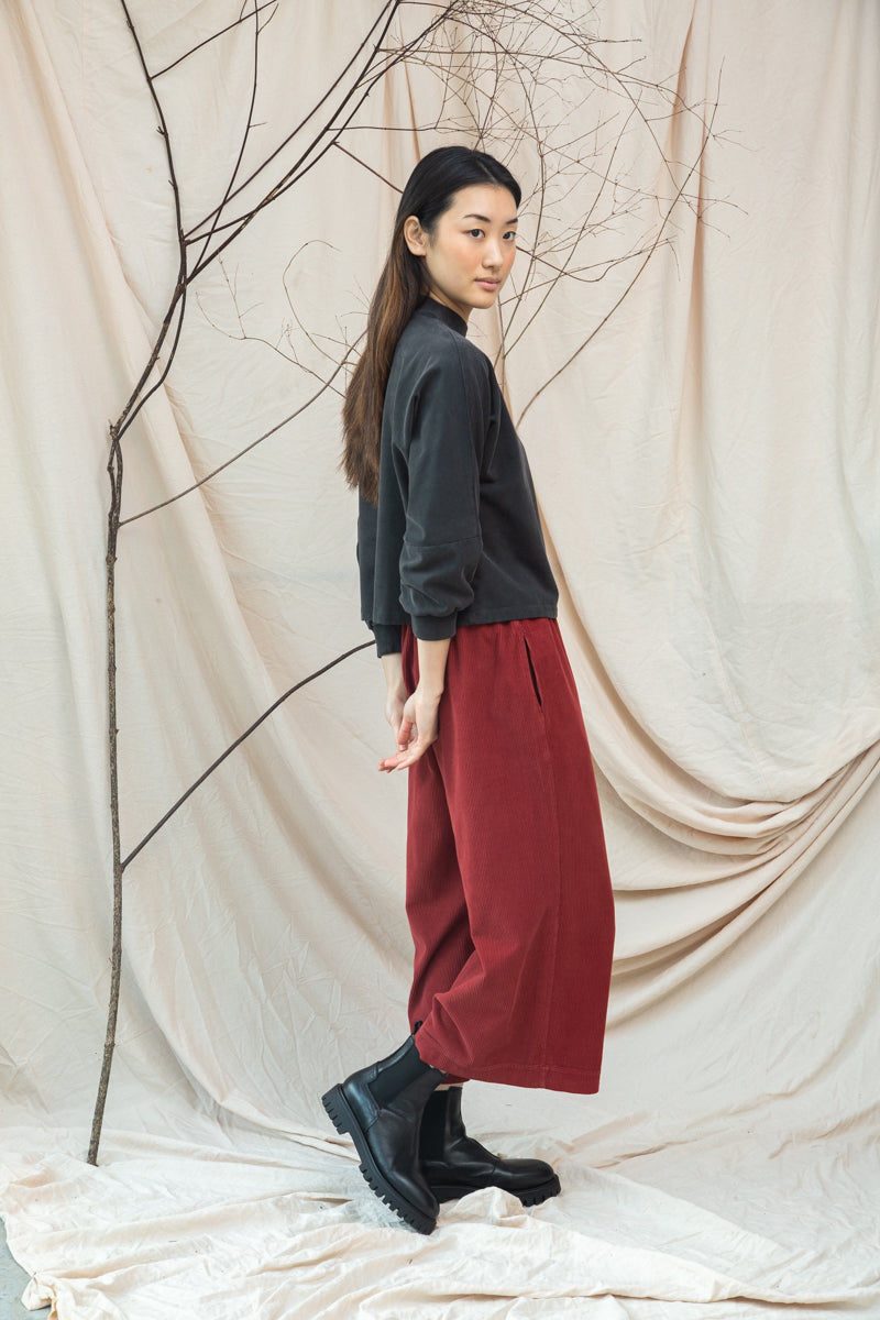 Maiya Organic Cotton Felpe Sweatshirt in Charcoal Stonewash