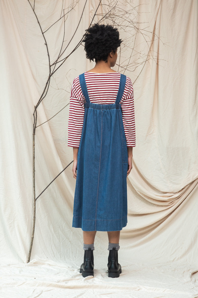 Nandina-Leigh Organic Cotton Denim Dress in Mid Blue