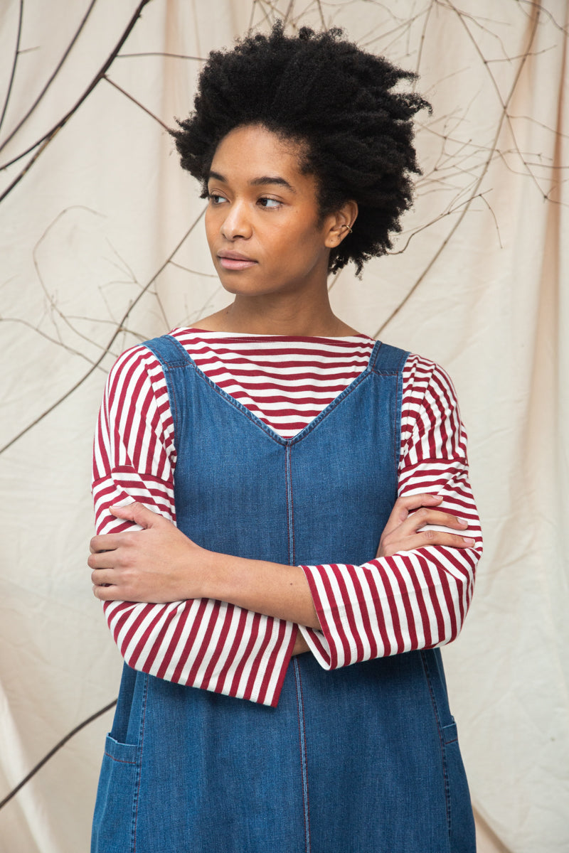Nandina-Leigh Organic Cotton Denim Dress in Mid Blue