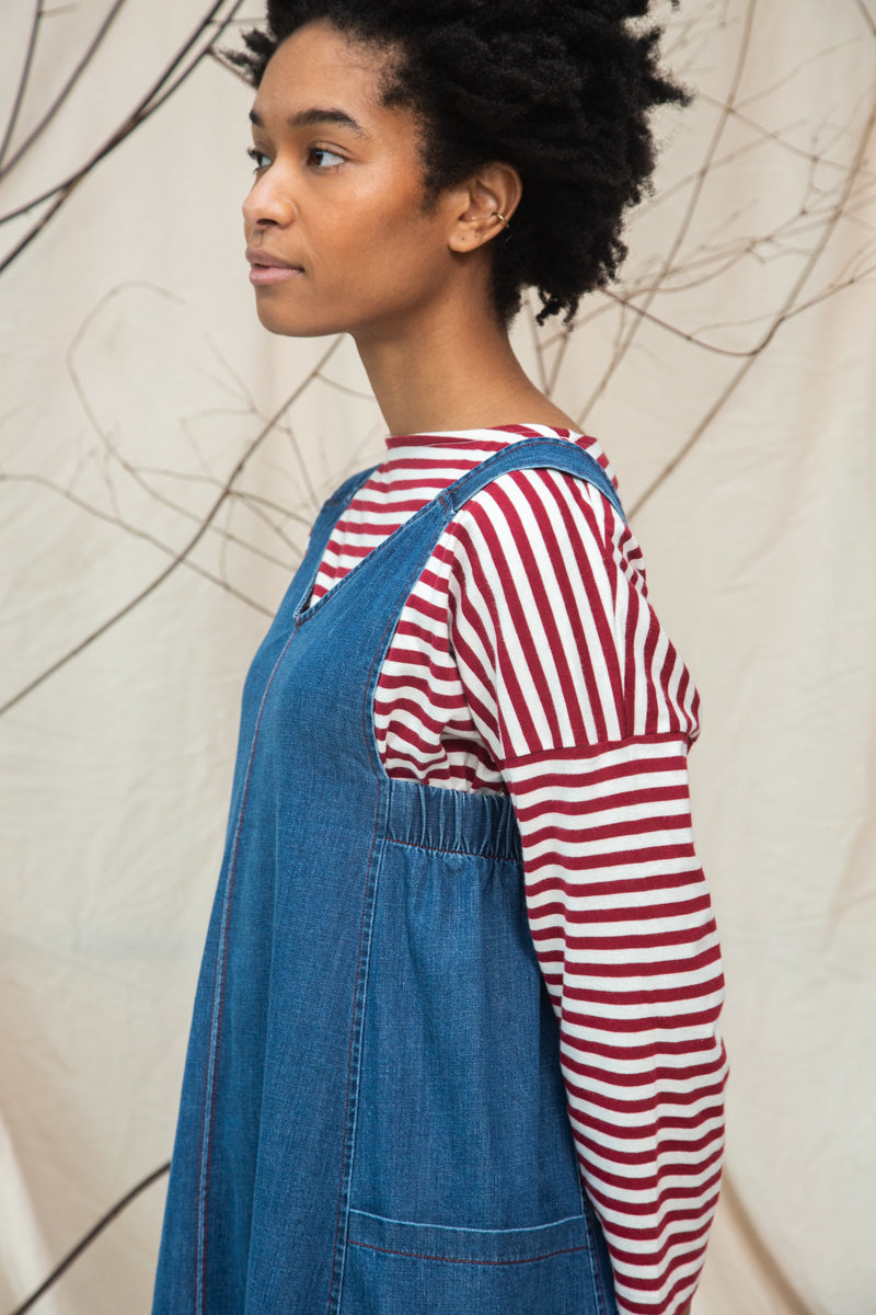 Nandina-Leigh Organic Cotton Denim Dress in Mid Blue