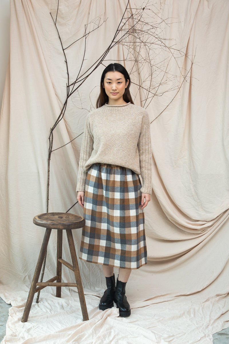 Shika Lambswool Knitted Jumper in Cream Marl