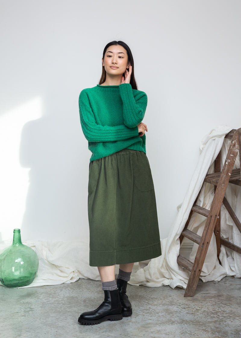 Shika Lambswool Knitted Jumper in Emerald