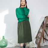 Shika Lambswool Knitted Jumper in Emerald