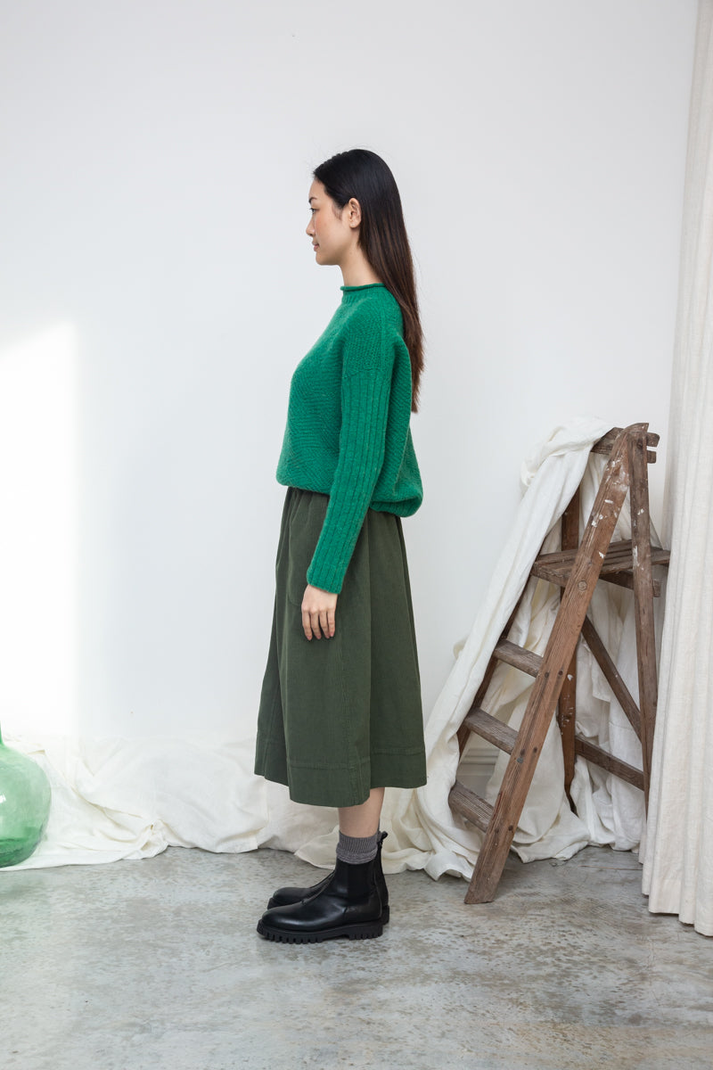 Shika Lambswool Knitted Jumper in Emerald
